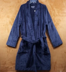 CLUB ROOM Robe Mens Small Medium Blue Plush Fleece Cozy Belted - Picture 1 of 4