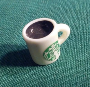STARBUCKS Miniature Porcelain Cup of Coffee Logo Charm Figure 1/2" inch tall - Picture 1 of 4
