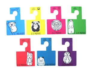 Katies Playpen Ropa de bebé Armario Divisores Organizadores Hangas - Animales brillantes - Imagen 1 de 3