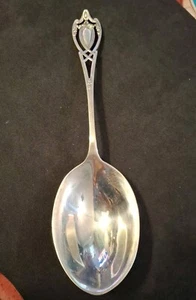 Antique Sterling Silver Lunt Monticello Pattern Serving Spoon.  No monogram - Picture 1 of 10