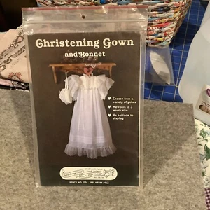 Christening Gown And Bonnet Pattern. Uncut - Picture 1 of 2