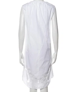 1.2K Auth NWT Ermanno SCHERVINO White Cotton SHIRTDRESS with LACE Inserts - Picture 1 of 5