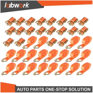 Labwork Ratchet Tie Down Straps W/ J Hooks Heavy Duty 4000lbs 20 Pcs 1.5" x 20' - Picture 1 of 13