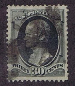 US 165 30c 1873 Hamilton hard paper gray black PF grade 90 used - Picture 1 of 2