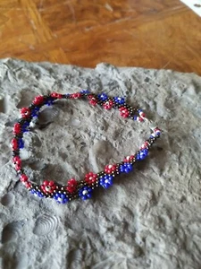 Hand Beaded Native American Made Peyote Stitch Seed Bead Bracelet - Picture 1 of 6