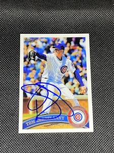 Tarjeta Topps Tom Gorzelanny Chicago Cubs 2011 firmada automática #76 ~ certificado de autenticidad - Imagen 1 de 3