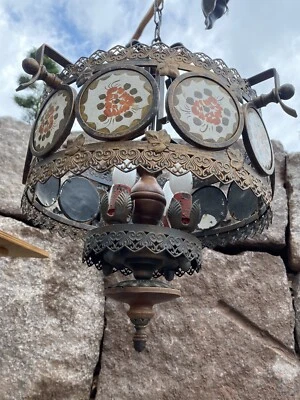 lustre suspension Art Déco Rare Ancien - Photo 1/4