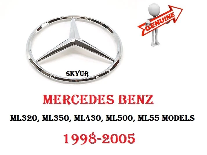 1998-2005 Mercedes W163 ML320 ML350 ML430 ML500 ML55 передняя решетка эмблема подлинный - Изображение 1 из 3