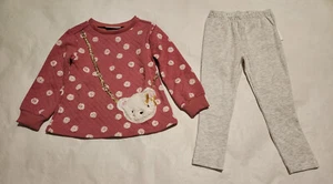 NWT Kids Headquarters Girls Bear Sweatshirt Leggings Outfit 2PC Set - Picture 1 of 1