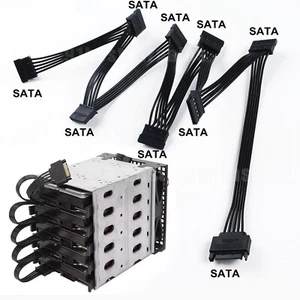 SATA Power 15 Pin 1 Male to 5 8 10 12 Female Splitter Hard Drive Cable F HDD SSD - Picture 1 of 13