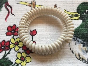 Vintage 50's kitsch novelty hard plastic telephone line bracelet, bangle - white - Picture 1 of 6