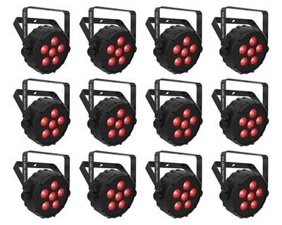 12) Chauvet DJ SLIMPAR T6 BT ILS D-Fi USB DMX RGB LED Wash Up-Lights w/Bluetooth - Image 1 of 4