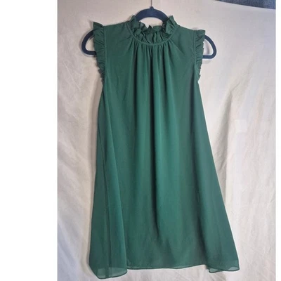 Mini Vestido Para Mujer Ali & Jay Verde Volantes Cuello Simulado Sin Mangas Talla S Foto 1 de 3