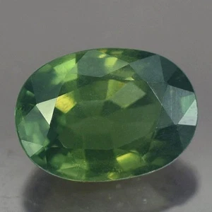 IMPRESIONANTE AA OVALADO SOLO CALEFACCIÓN TAILANDIA ZAFIRO VERDE NATURAL de 1,33 quilates - Imagen 1 de 3