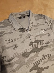 NEW Travis Mathew Empire CAT mens Polo Shirt XXL Gray Camo short sleeve 2xl - Picture 1 of 5