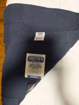 Smith's Workwear Stretch Fleece Canvas Cargo Pants Dark Navy - Image 1 of 4