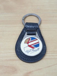 Rare Vintage 1980s Nigel Mansell Car Automobilia Leather Fob Keyring - Picture 1 of 4