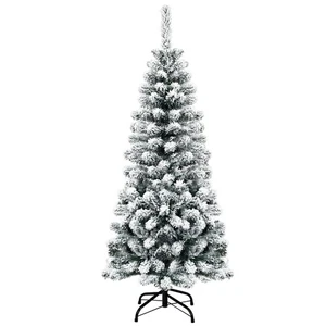 Albero di Natale Innevato 140/180/225 cm Albero di Natale Artificiale Slim con - Foto 1 di 24