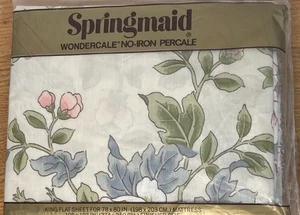 New Spring Maid Wondercale Floral King Flat Sheet Cottage Core Y2K Percale - Picture 1 of 3