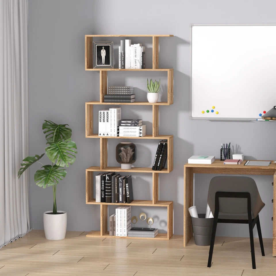 6-Tier Storage Shelf Modern S-Shape Design Stand Unit Storage Display for Home - Image 1 of 1