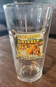 Glacier Brewing Company Golden Grizzly Ale Pint Glass Montana Hand Crafted NEW - Picture 1 of 6
