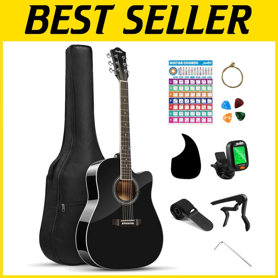 Complete Guitarra Acustica Set with Chord Poster - Black - Image 1 of 4