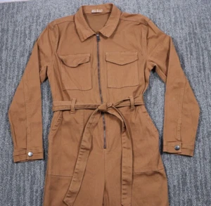 De colección Roma Studio Mono Mujer M Marrón Elástico Puño Corbata Cintura Y2K Ropa de calle - Imagen 1 de 10