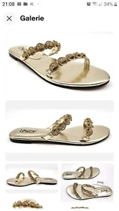 Unze London ❣ Sandale Dianette ❣ Gr. 39 ❣ Leder ❣ Gold ❣ Neu ❣ UVP 49,95 ❣ - Bild 1 von 10