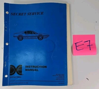 SECRET SERVICE - Pinball Manual - DATA EAST - OEM Original - Coin Op - Image 1 of 3