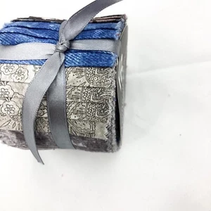 Grey & Blue Fabric Roll 20 strips 2.5"X42" 100% cotton 5 designs 4 strips each - Picture 1 of 5