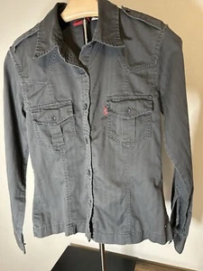 Camicia donna Levi's grigio scuro sartoriale vestibilità western abbottonata taglia S linguetta rossa - Foto 1 di 15