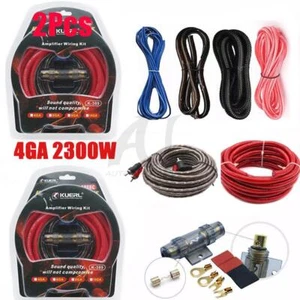 2Pcs 4 Gauge Car Audio Cable Kit Amplifier Install Amp RCA Subwoofer Sub Wiring - Picture 1 of 15