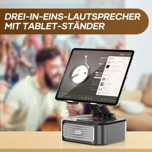3 in 1 Rotating Tablet Stand Speaker Tablet Stand Foldable Learning Stand - Photo 1/5