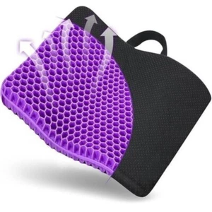 Comfort Gel Seat Cushion for Long Sitting Large Thick Soft Breathable w/ Cover - Picture 1 of 14