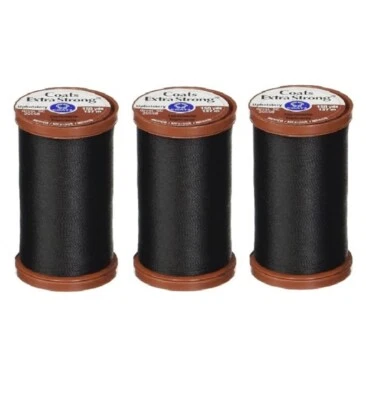 (3 Pack) COATS & CLARK Extra Strong Upholstery Thread 150-Yard Black S964-0900 - Image 1 of 4