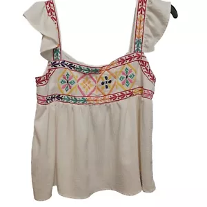 Camiseta sin mangas corta bordada grande Blu Pepper para mujer Y2k - Imagen 1 de 8