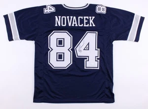 Jay Novacek SIGNED #84 Dallas Cowboys blue XL jersey w/JSA Witnessed COA - Picture 1 of 3