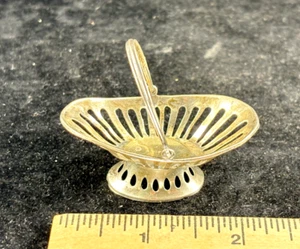Antique Miniature Sterling Silver Swing Handle Basket Levi & Salaman Birmingham - Picture 1 of 11