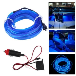 200cm LED Car Interior Atmosphere Decorative Wire Strip Light Accessories Blue D - Picture 1 of 12
