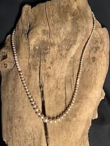 Vintage UPCYCLED FAUX Pearl BEAD 19” TOGGLE NECKLACE ~Remade - Picture 1 of 5