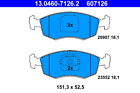 BRAKE PAD SET, DISC BRAKE ATE 13.0460-7126.2 FRONT AXLE FOR FIAT