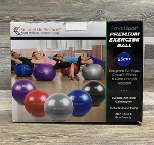 Exercise Ball Yoga Balance Stability - SmarterLife Anti Burst 55cm - Blue - Picture 1 of 2