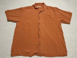 Tommy Bahama Hawaiian Silk Shirt Mens 2XL Orange Short Sleeve Button Up XXL - Picture 1 of 7