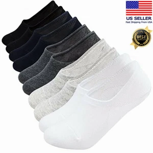 3-12 Pairs Men's Nonslip Invisible Plain No Show Boat Low Cut Socks Size 9-13 - Picture 1 of 9