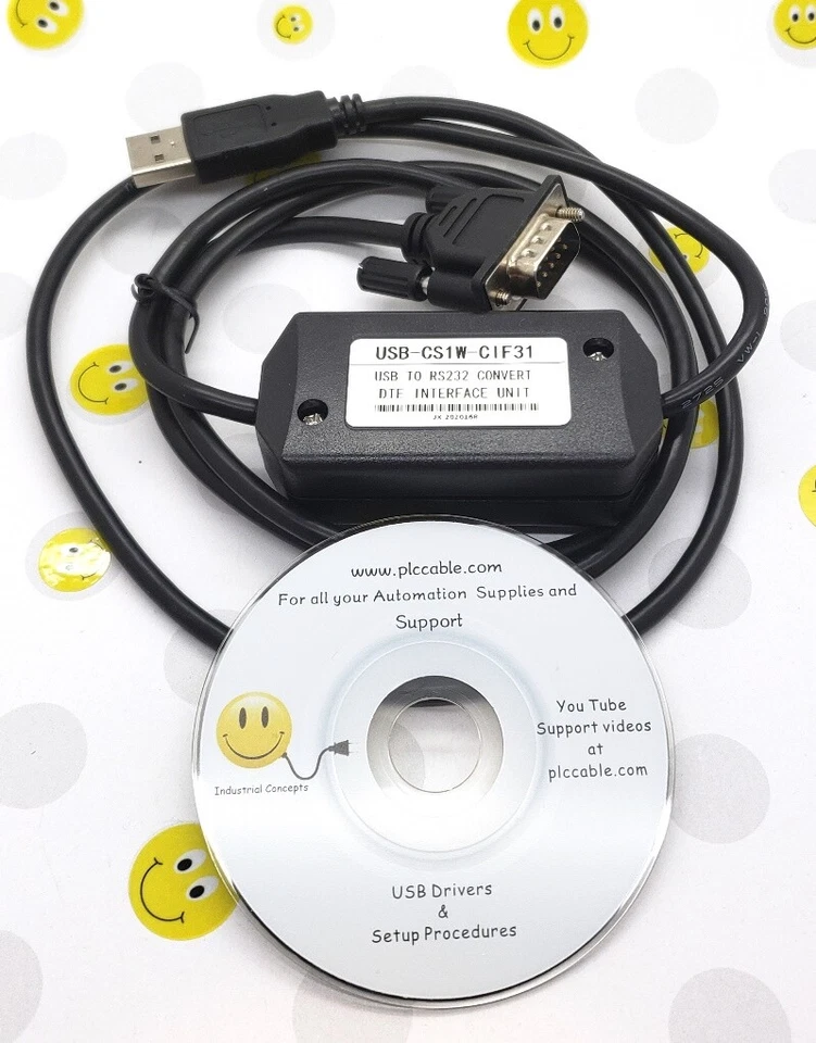 USB CS1W-CIF31 PLC Cable For OMRON CS/CJ/CP Series, C Series, CVM1/CV and PT's - Image 1 of 1