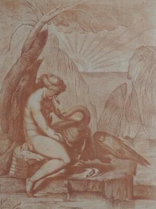 1785 LEDA y el Cisne Original GRABADO AGUATINTA Stefano MULINARI Old Masters - Imagen 1 de 7