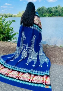 HANDCRAFTED ALPACA WOOL BLANKET (Alpaca Herd II) FREE SHIPPING FROM USA - Picture 1 of 9