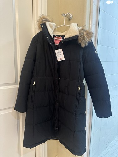 Cappotto parka piumino Kate Spade nuovo con etichette taglia XL nero org $799