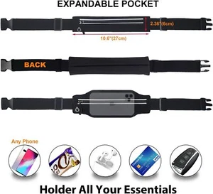 Men's Women's Ultra-thin Running Belt Waist Pack, Running Cell Phone Holder, - Picture 1 of 8