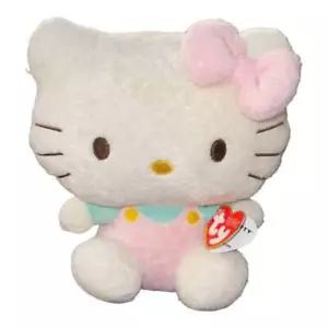 TY Beanie Baby Hello Kitty Sanrio Peluche Colección Pluffies 2011 Etiquetas Rosa - Imagen 1 de 7